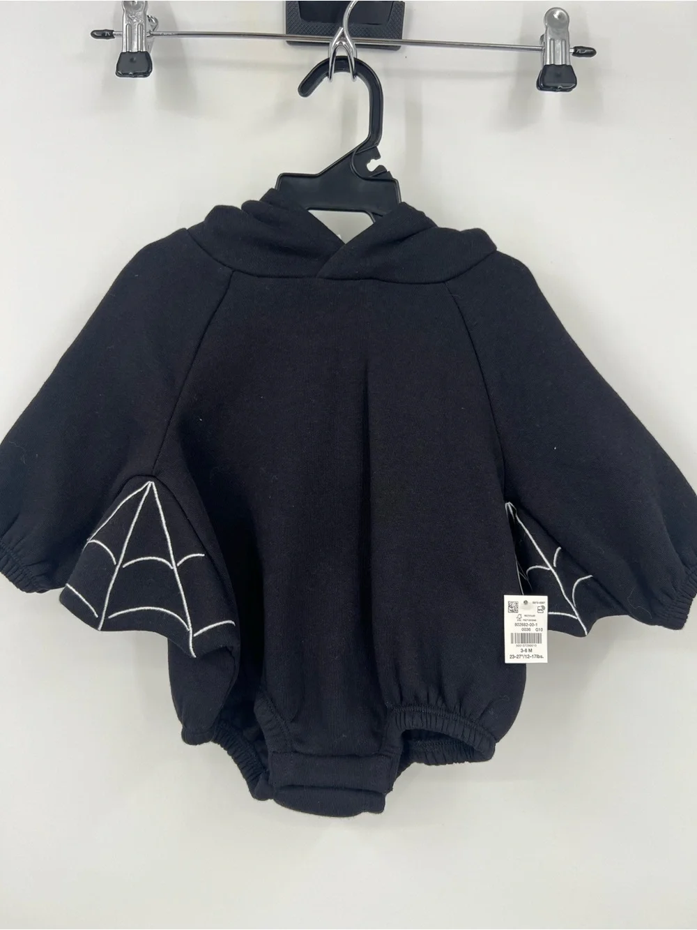 Old Navy Black Bat Hooded Romper with Web Wings